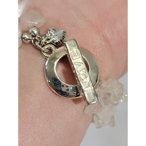 KSD Carolee Pink Quartz Beaded 2-Strand Toggle Statement Bracelet "Amore, Love" - Picture 2 of 4